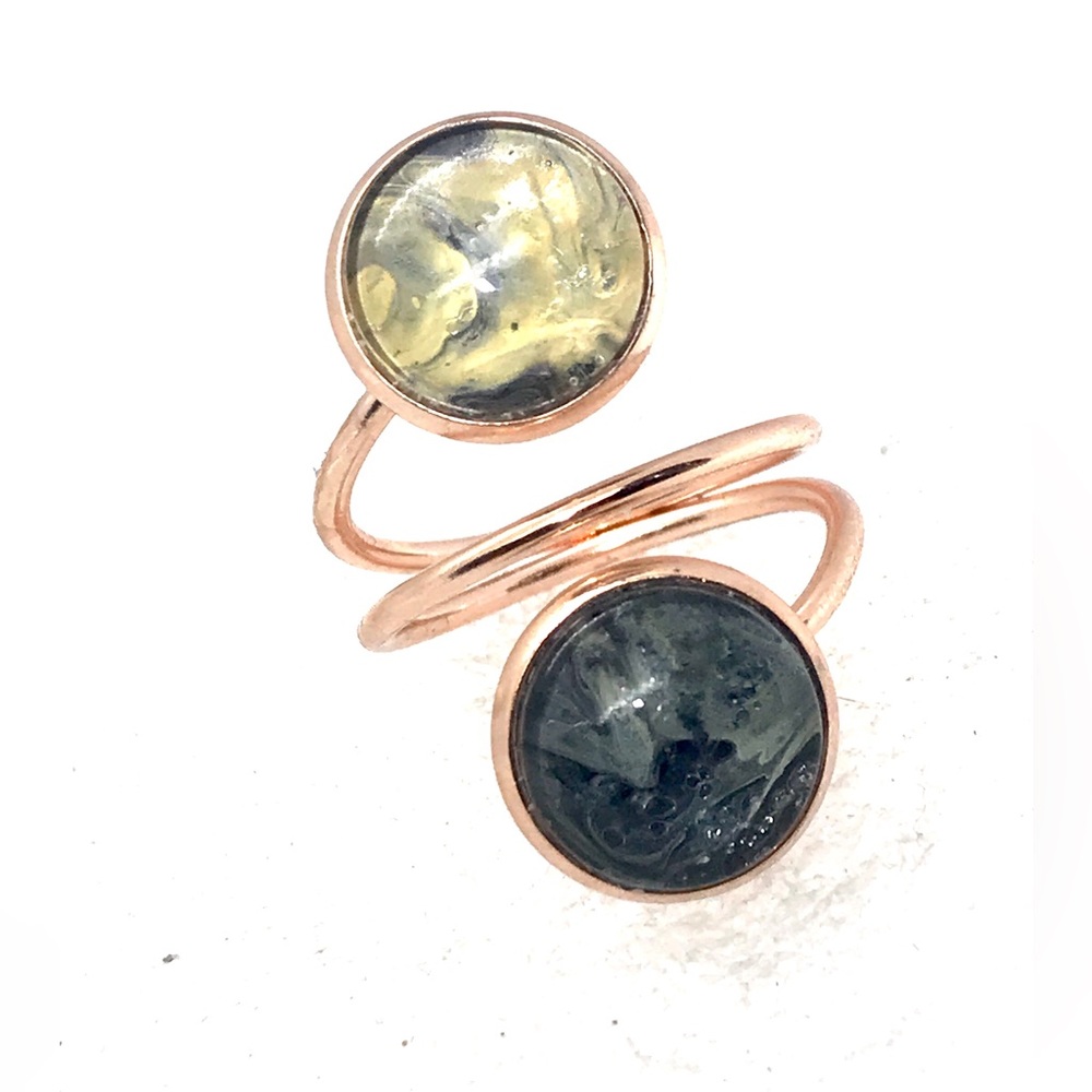 Handmade domes ring adjustable rose gold color NSR